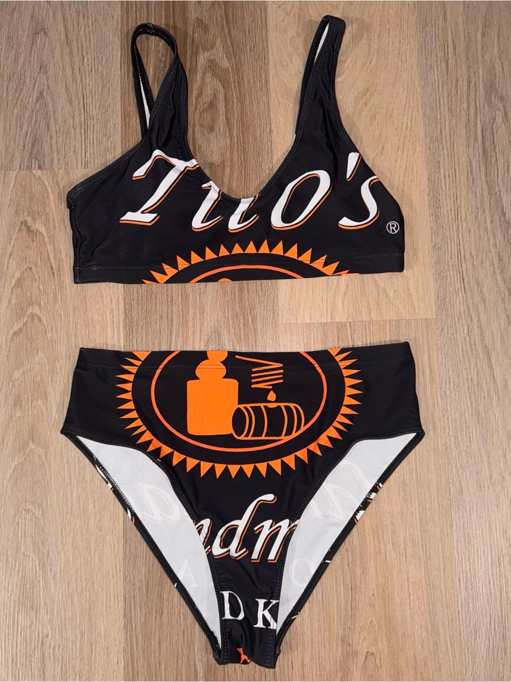 Tito’s Vodka Black & Orange Bathing Suit/Bikini - Size XL